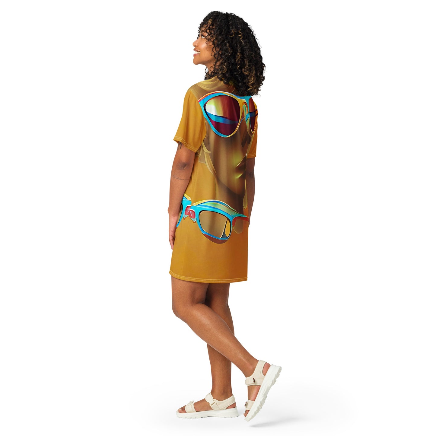 Retro Cool Orange - Womens T-Shirt Dress - iSAW Company