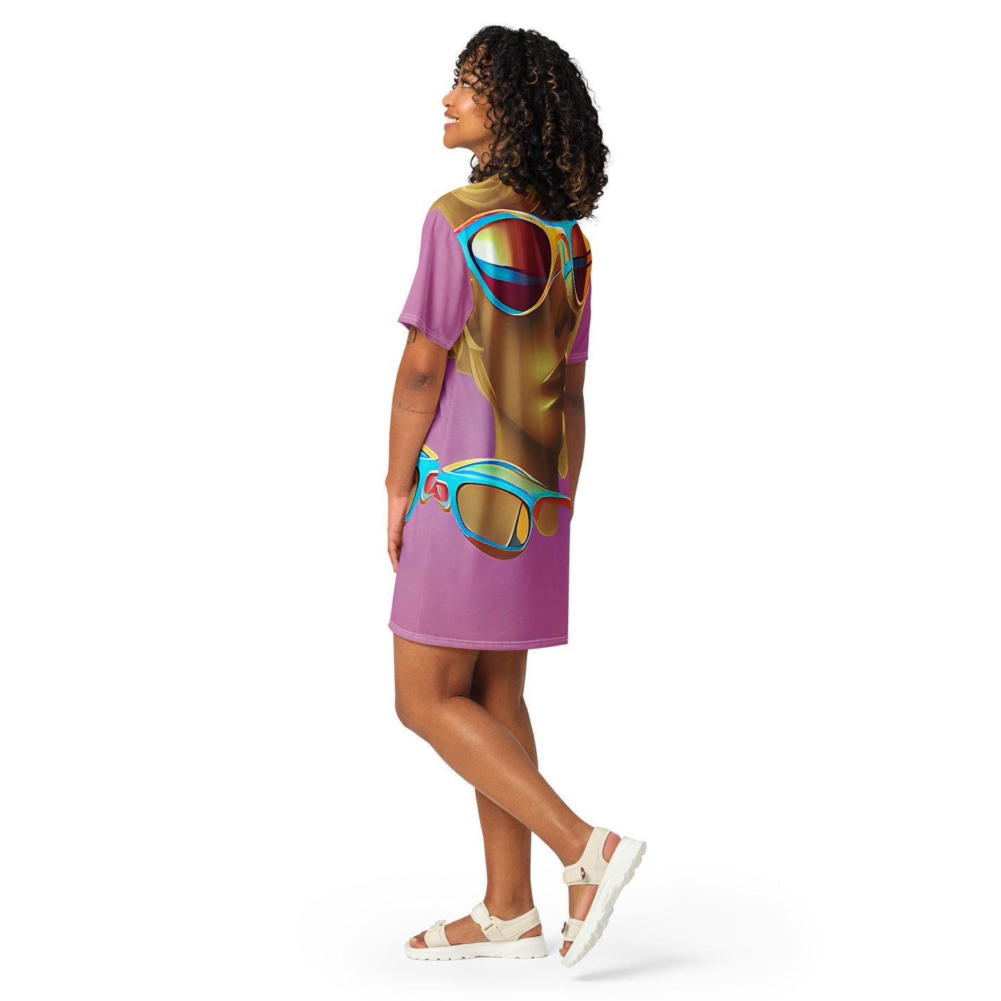 Retro Cool Pink - Womens T-Shirt Dress - iSAW Company