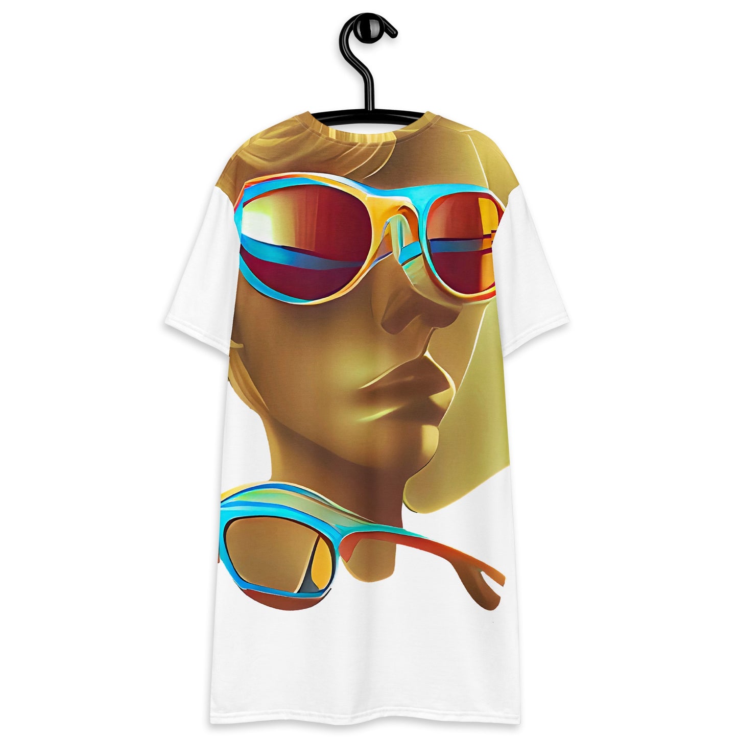 Retro Cool White - Womens T-Shirt Dress - iSAW Company