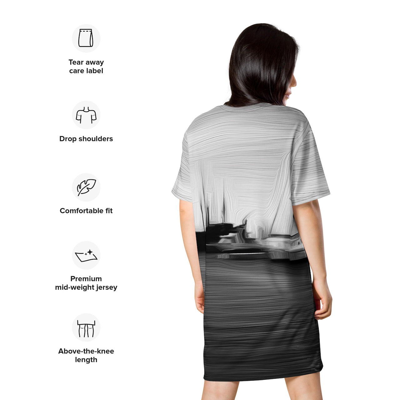 The Sleeping Yachts (at Night) - Womens T-Shirt Dress - iSAW Company