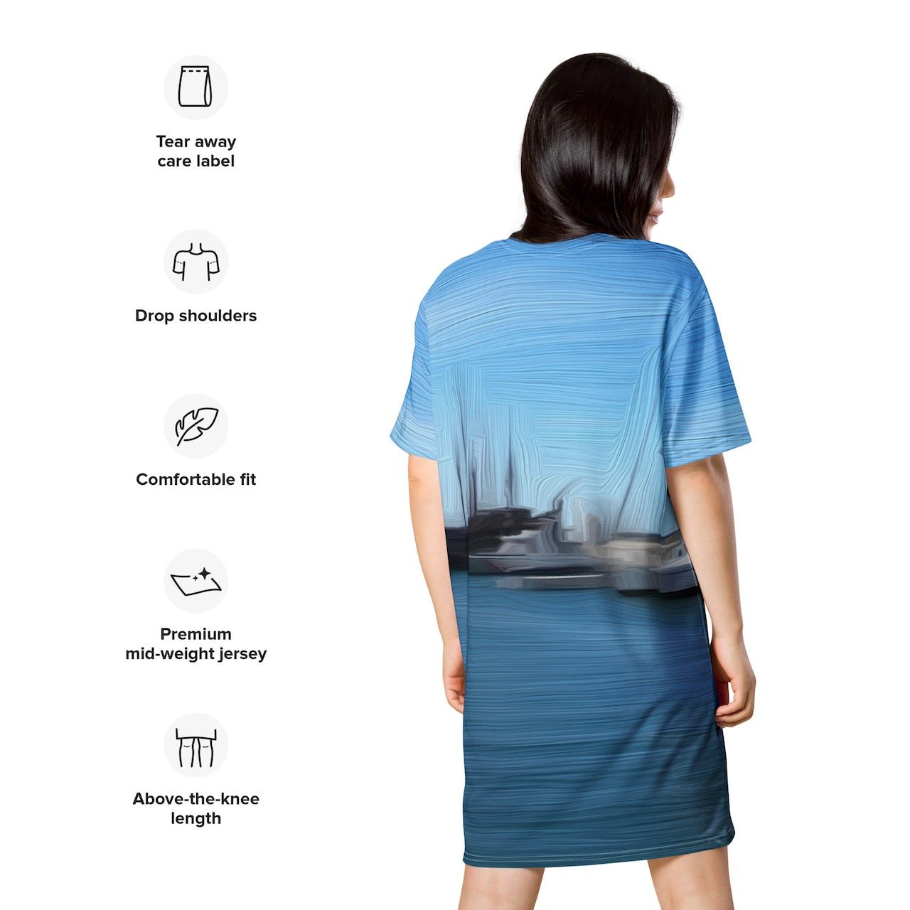 The Sleeping Yachts (at Morning) - Womens T-Shirt Dress - iSAW Company