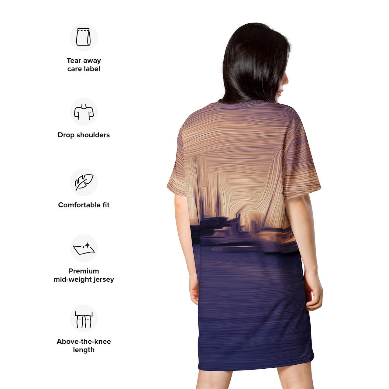 The Sleeping Yachts (at Sunset) - Womens T-Shirt Dress - iSAW Company