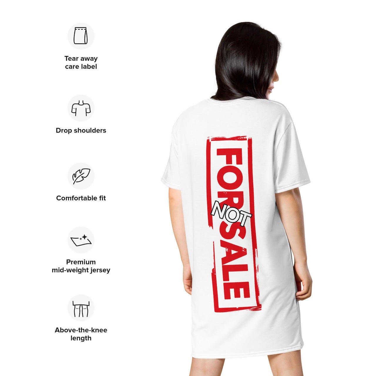 Not For Sale Red Stamp - Womens T-Shirt Dress - iSAW Company