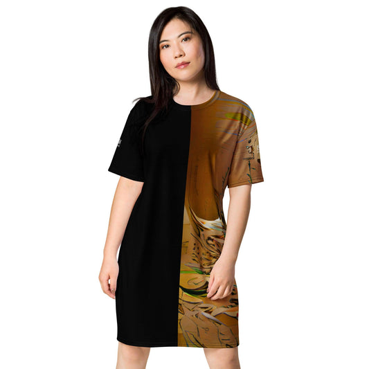 Half Black Half Gāolàng - Womens T-Shirt Dress - iSAW Company