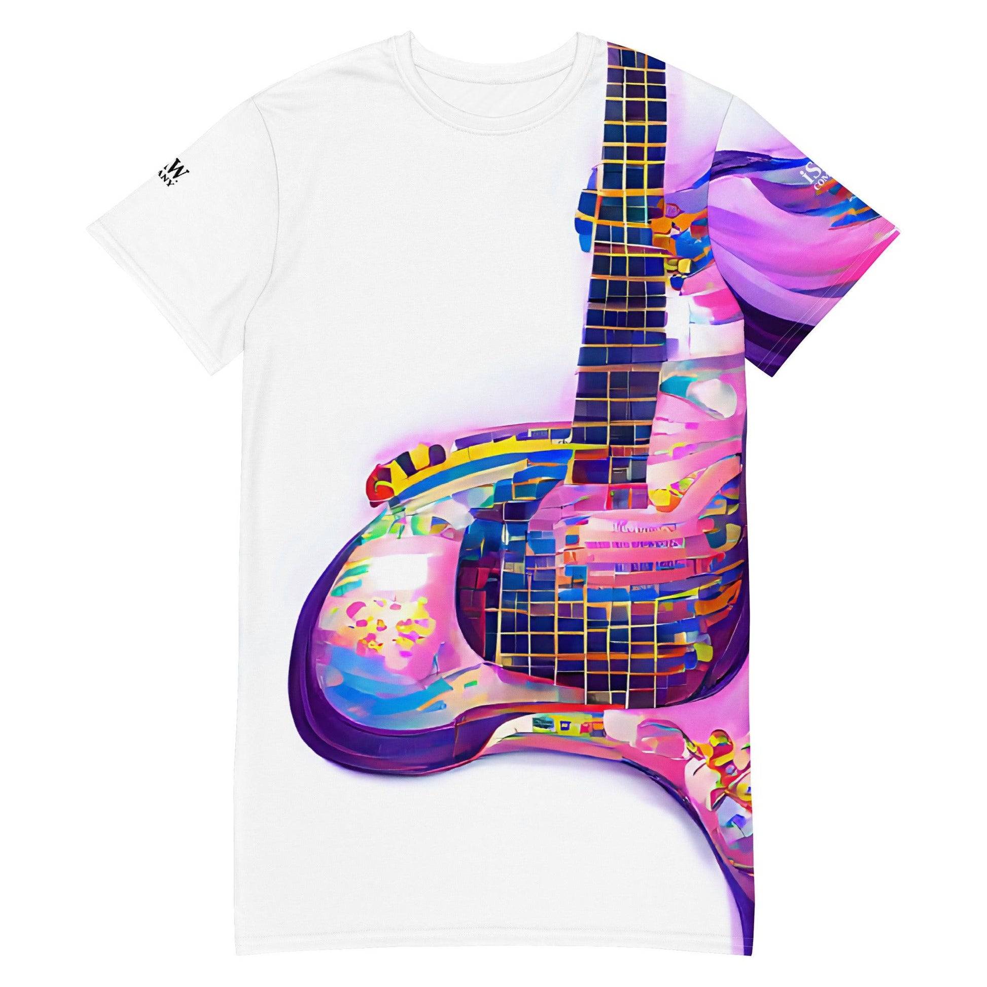 Hippie Guitar - Womens T-Shirt Dress - iSAW Company