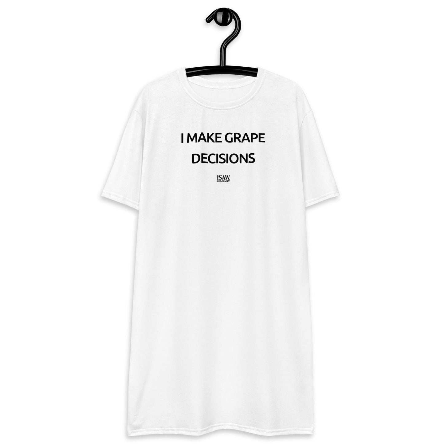 I Make Grape Decisions - Womens White T-Shirt Dress