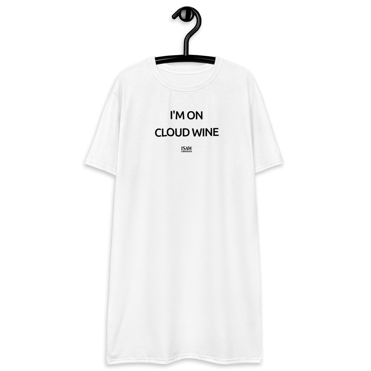 I'm On Cloud Wine - Womens White T-Shirt Dress