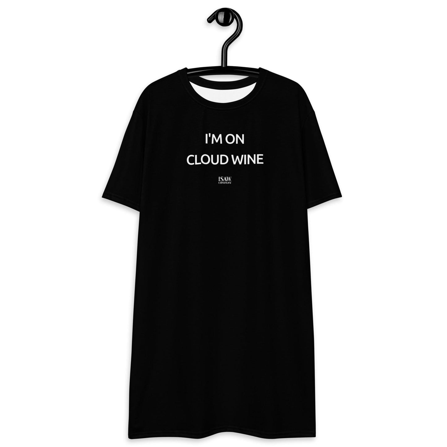 I'm On Cloud Wine - Womens Black T-Shirt Dress