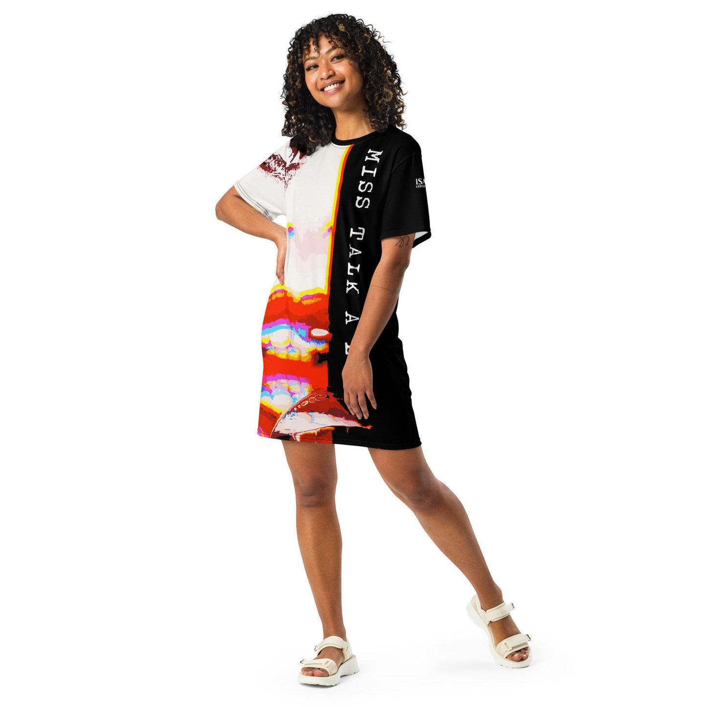 Miss Talk A Lot - Womens T-Shirt Dress