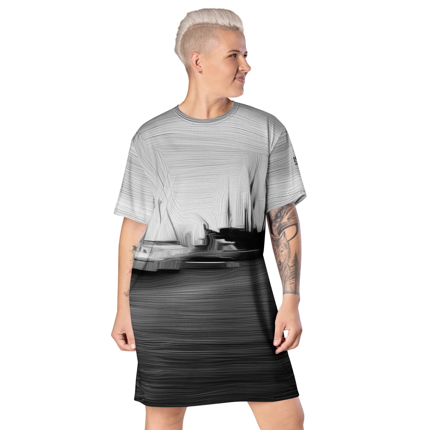 The Sleeping Yachts (at Night) - Womens T-Shirt Dress