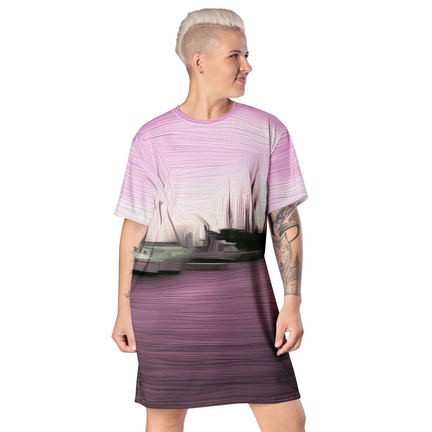 The Sleeping Yachts (at Evening) - Womens T-Shirt Dress