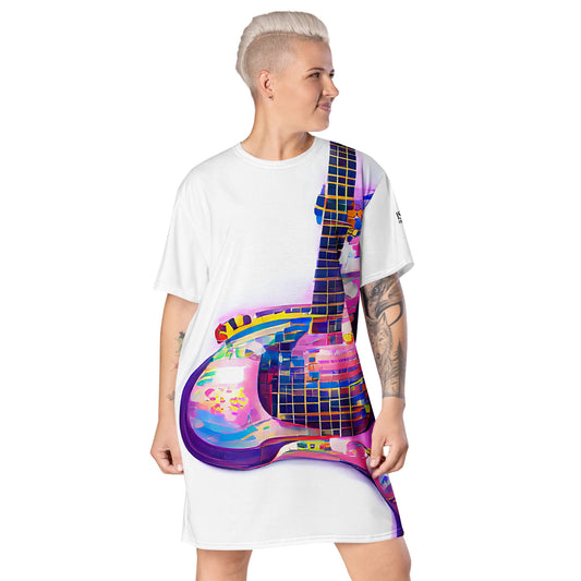 Hippie Guitar - Womens T-Shirt Dress - iSAW Company