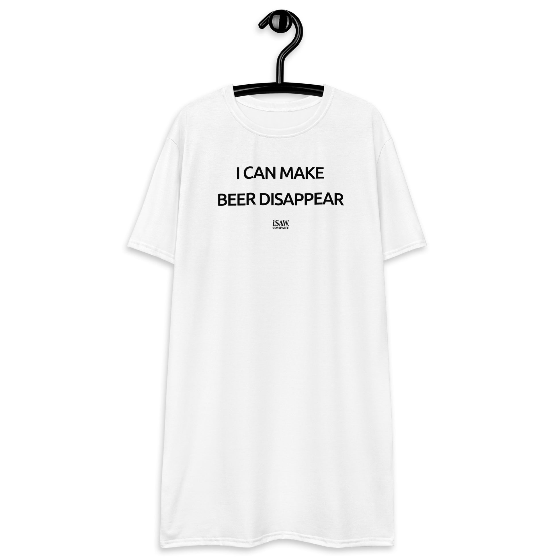 I Can Make Beer Disappear - Womens White T-Shirt Dress - iSAW Company