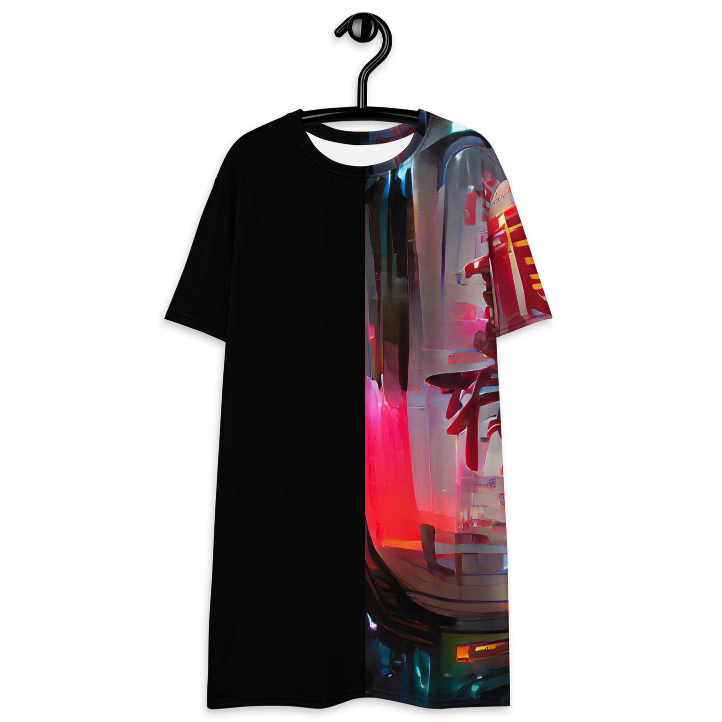 Half Black Half Báijiǔ - Womens T-Shirt Dress - iSAW Company