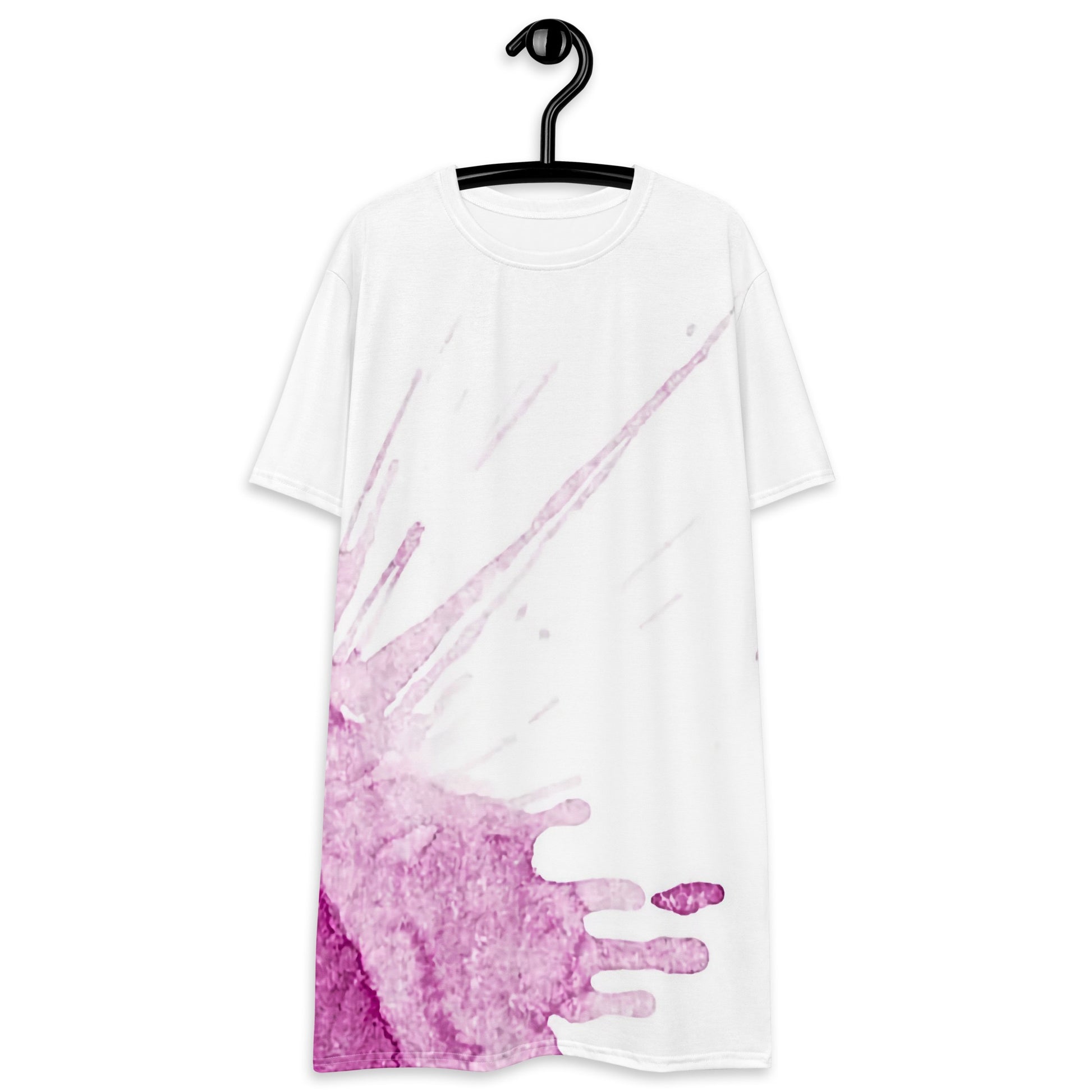 Watercolour Pink Splash - Womens T-Shirt Dress - iSAW Company