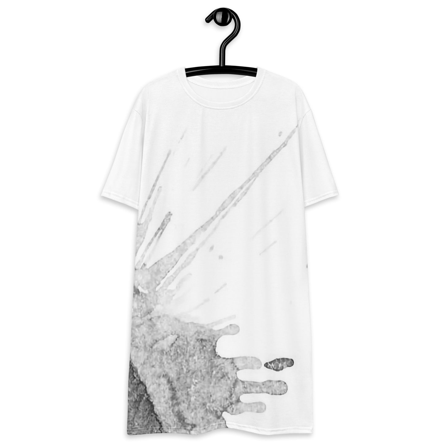 Watercolour Grey Splash - Womens T-Shirt Dress - iSAW Company