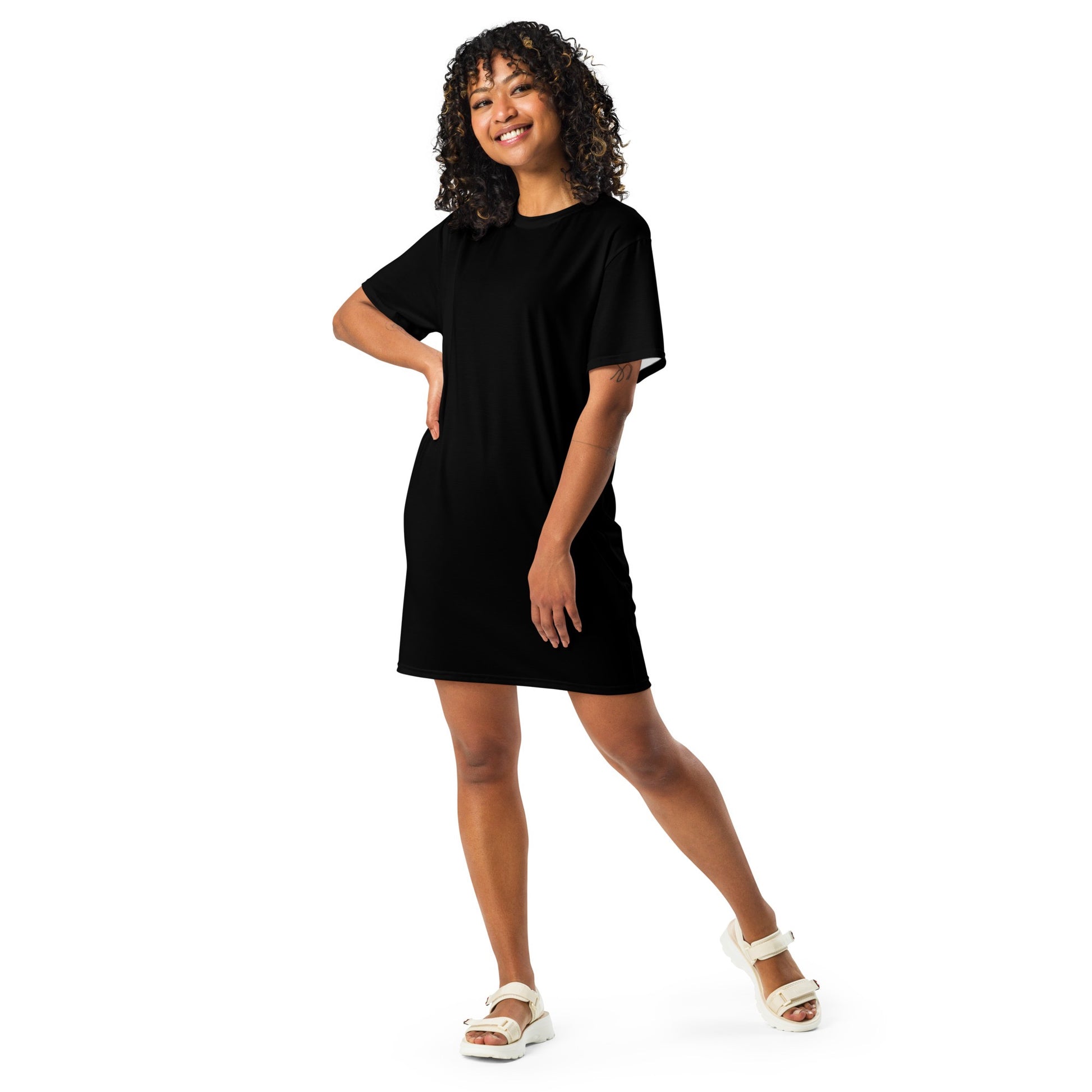 iSAW Womens Black T-Shirt Dress - iSAW Company