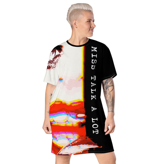 Miss Talk A Lot - Womens T-Shirt Dress - iSAW Company