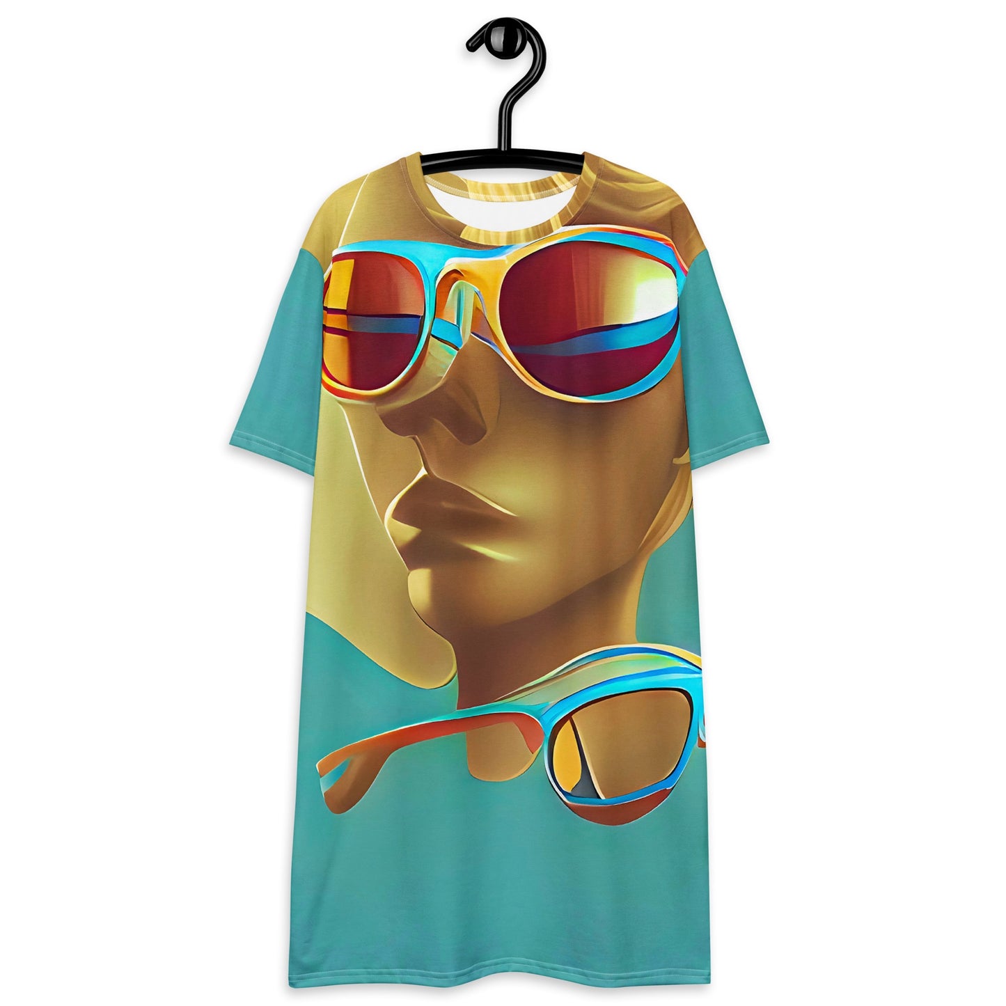 Retro Cool Blue - Womens T-Shirt Dress - iSAW Company