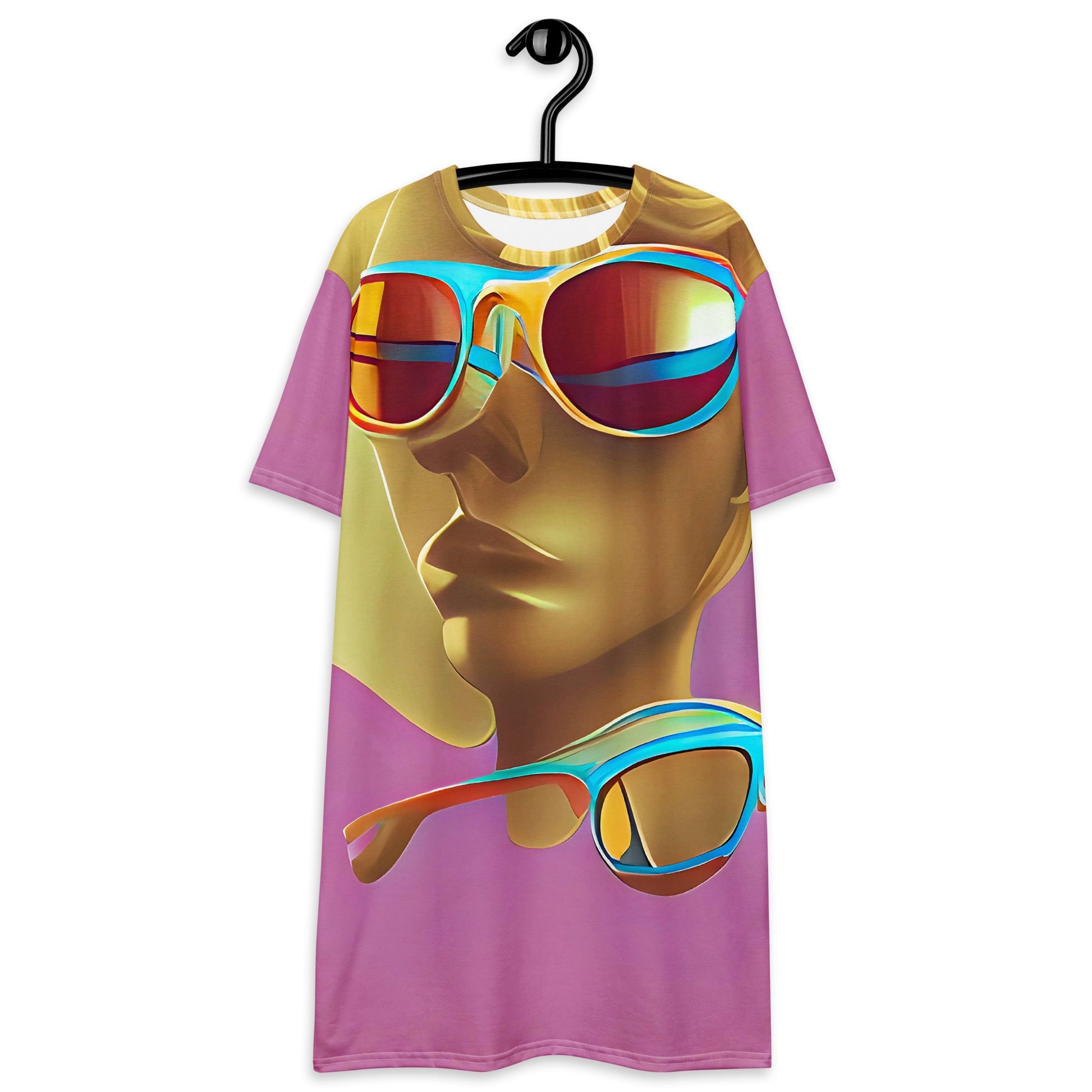 Retro Cool Pink - Womens T-Shirt Dress - iSAW Company