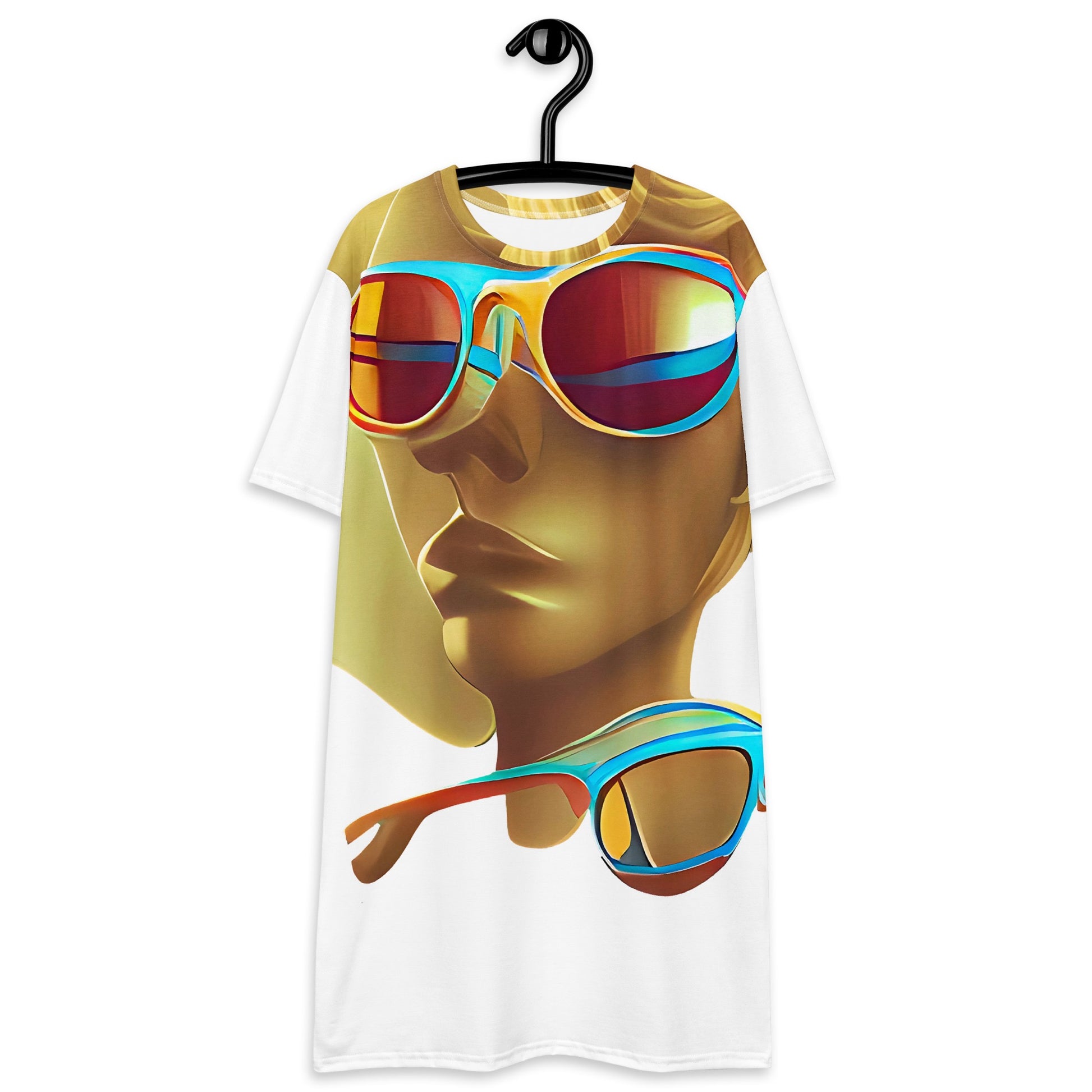 Retro Cool White - Womens T-Shirt Dress - iSAW Company
