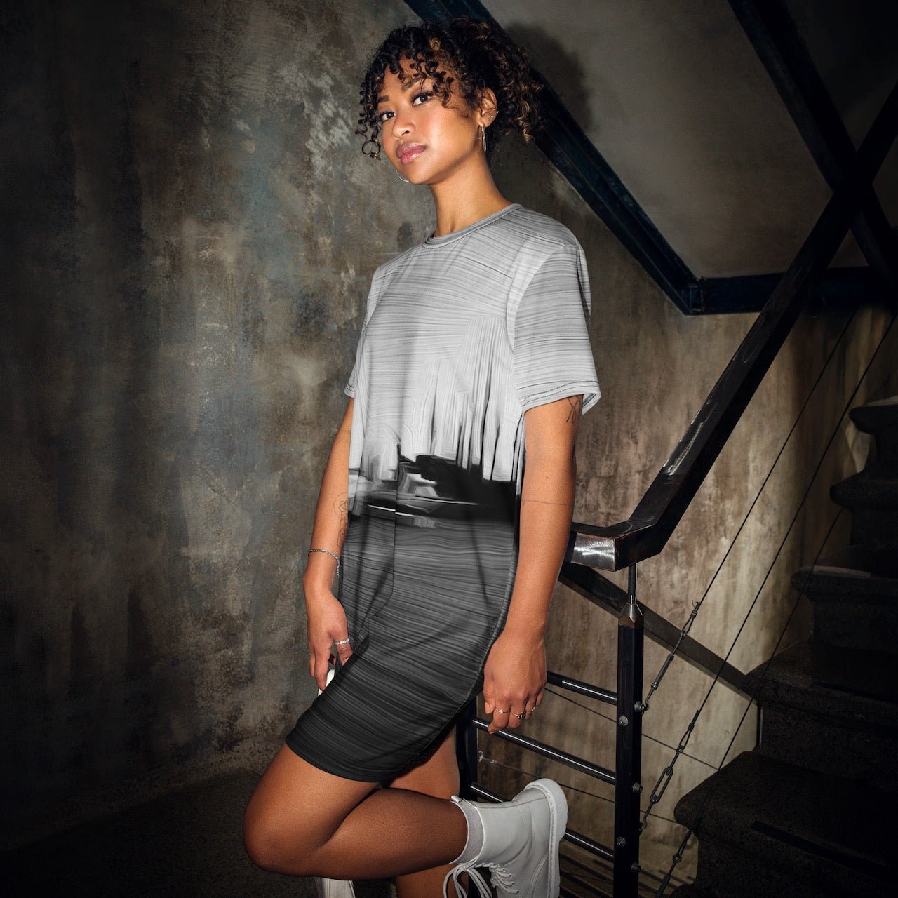 The Sleeping Yachts (at Night) - Womens T-Shirt Dress - iSAW Company