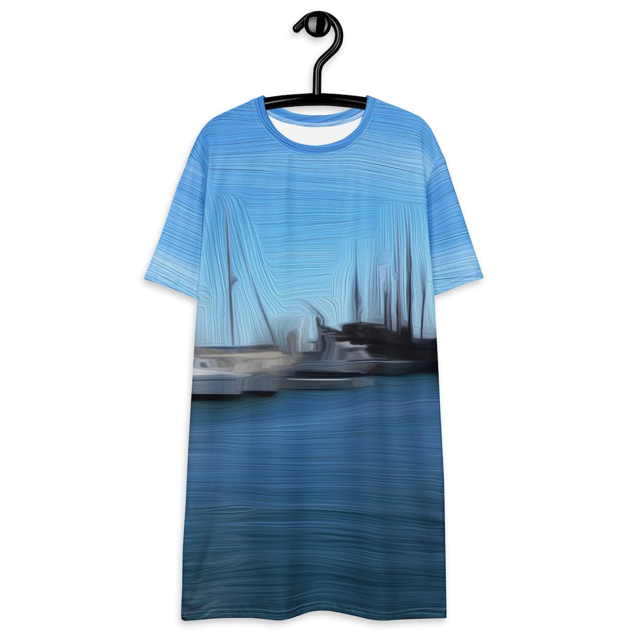 The Sleeping Yachts (at Morning) - Womens T-Shirt Dress - iSAW Company