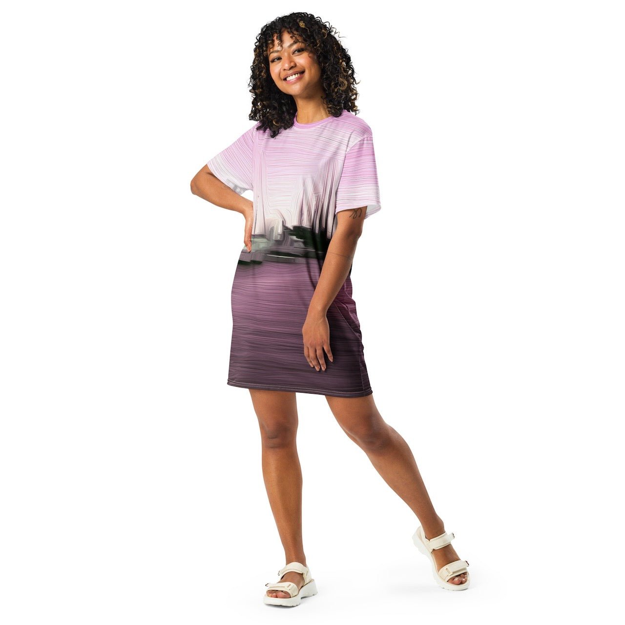 The Sleeping Yachts (at Evening) - Womens T-Shirt Dress - iSAW Company