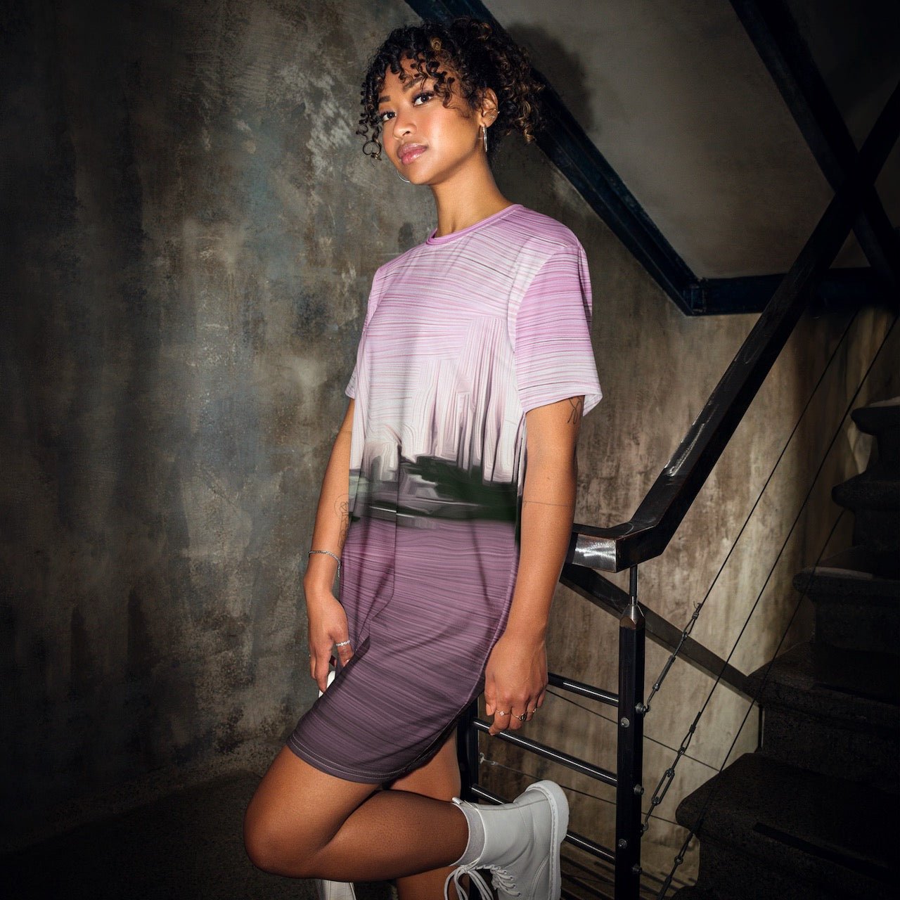 The Sleeping Yachts (at Evening) - Womens T-Shirt Dress - iSAW Company