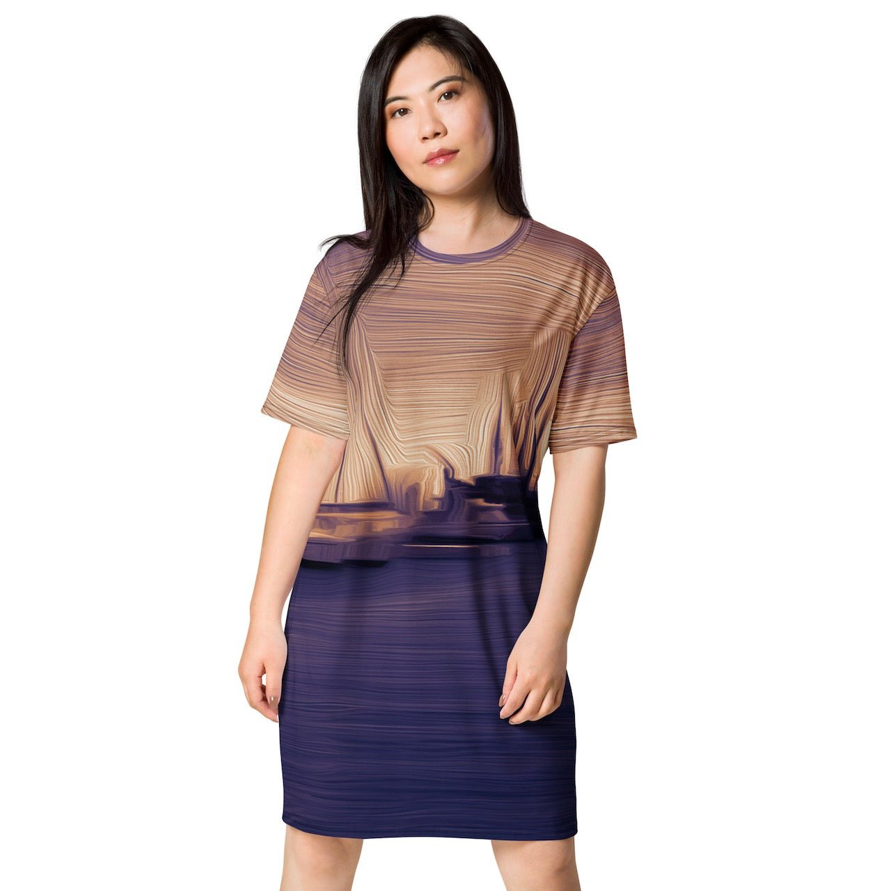 The Sleeping Yachts (at Sunset) - Womens T-Shirt Dress - iSAW Company