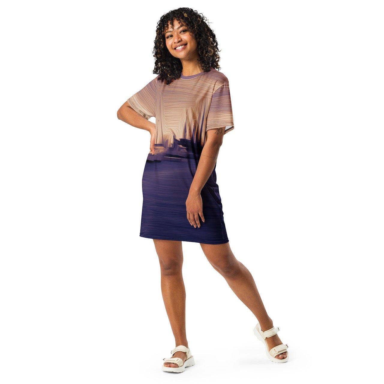 The Sleeping Yachts (at Sunset) - Womens T-Shirt Dress - iSAW Company