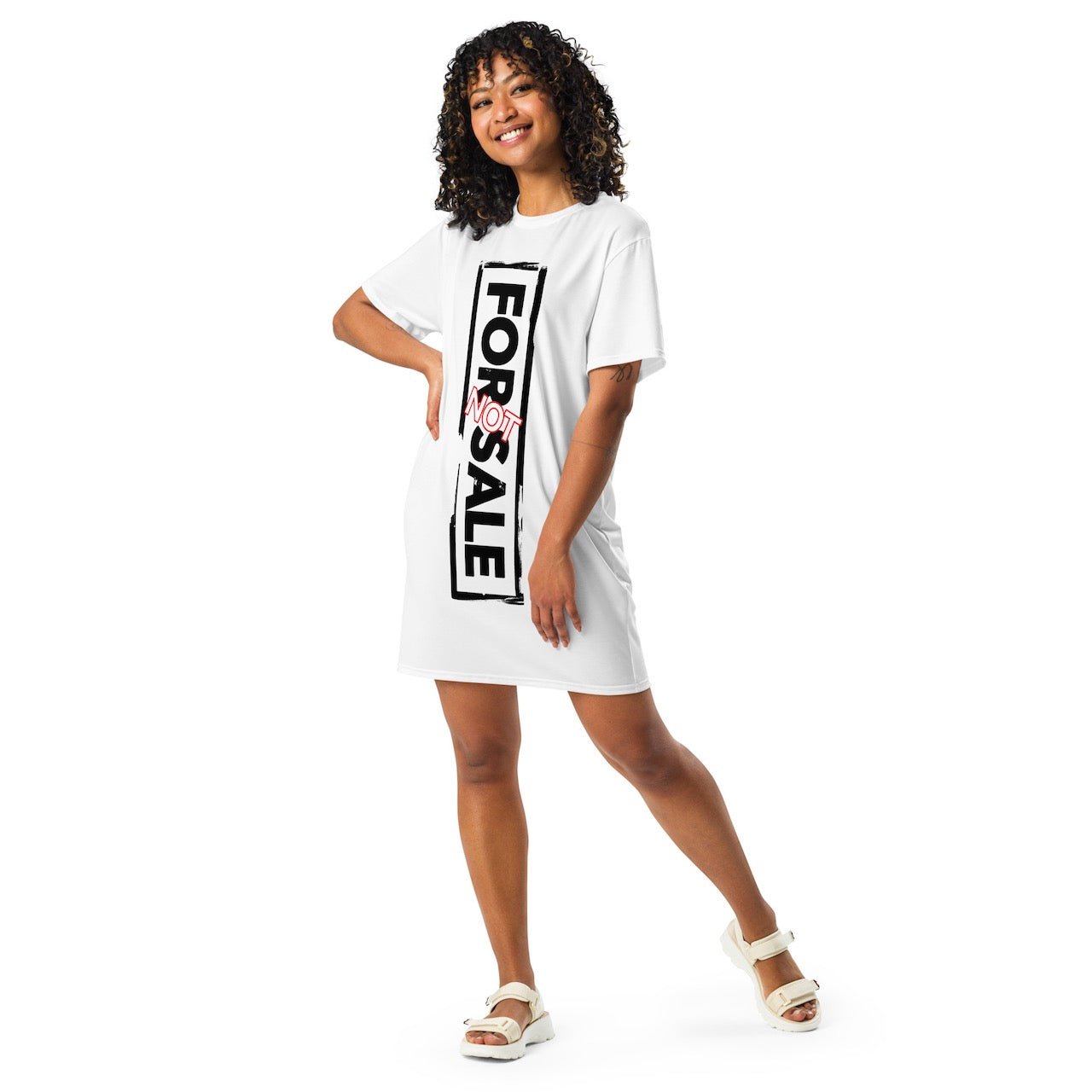 Not For Sale Black Stamp - Womens T-Shirt Dress - iSAW Company