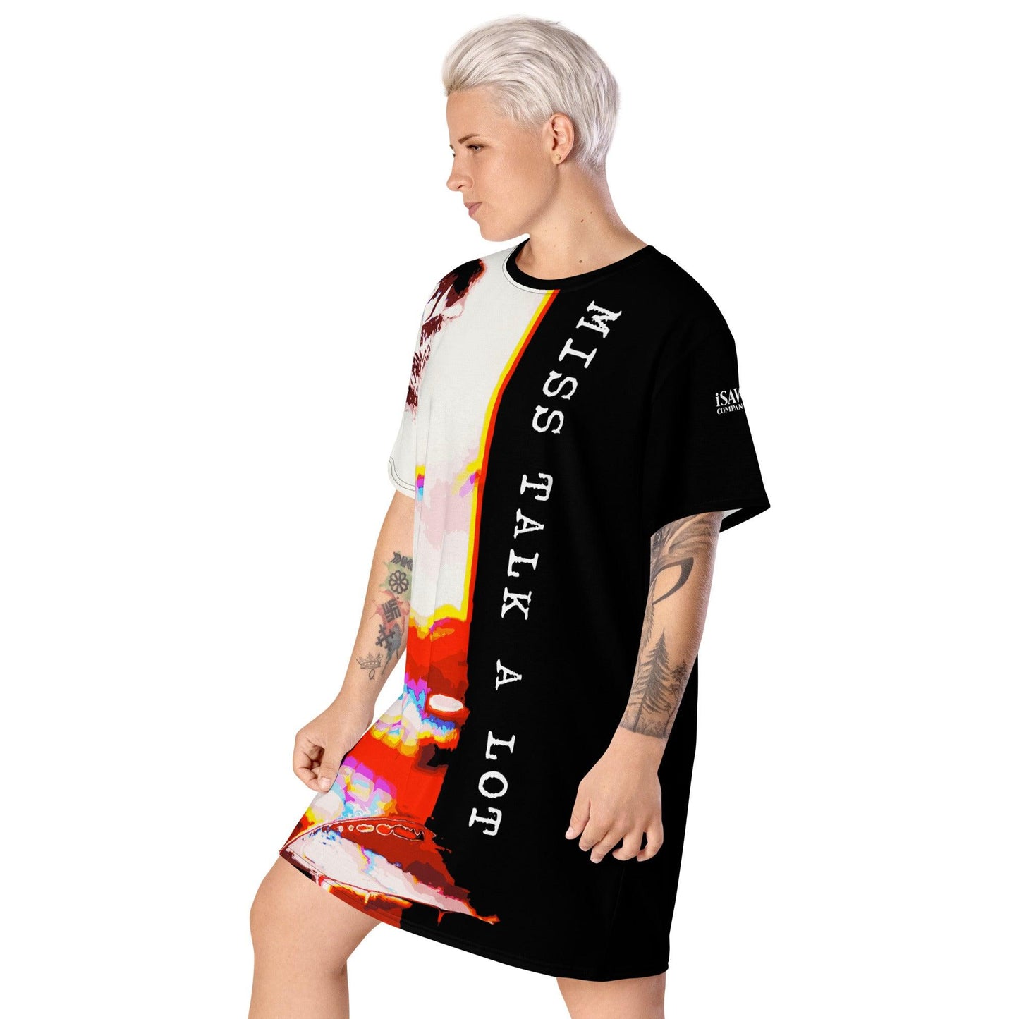 Miss Talk A Lot - Womens T-Shirt Dress