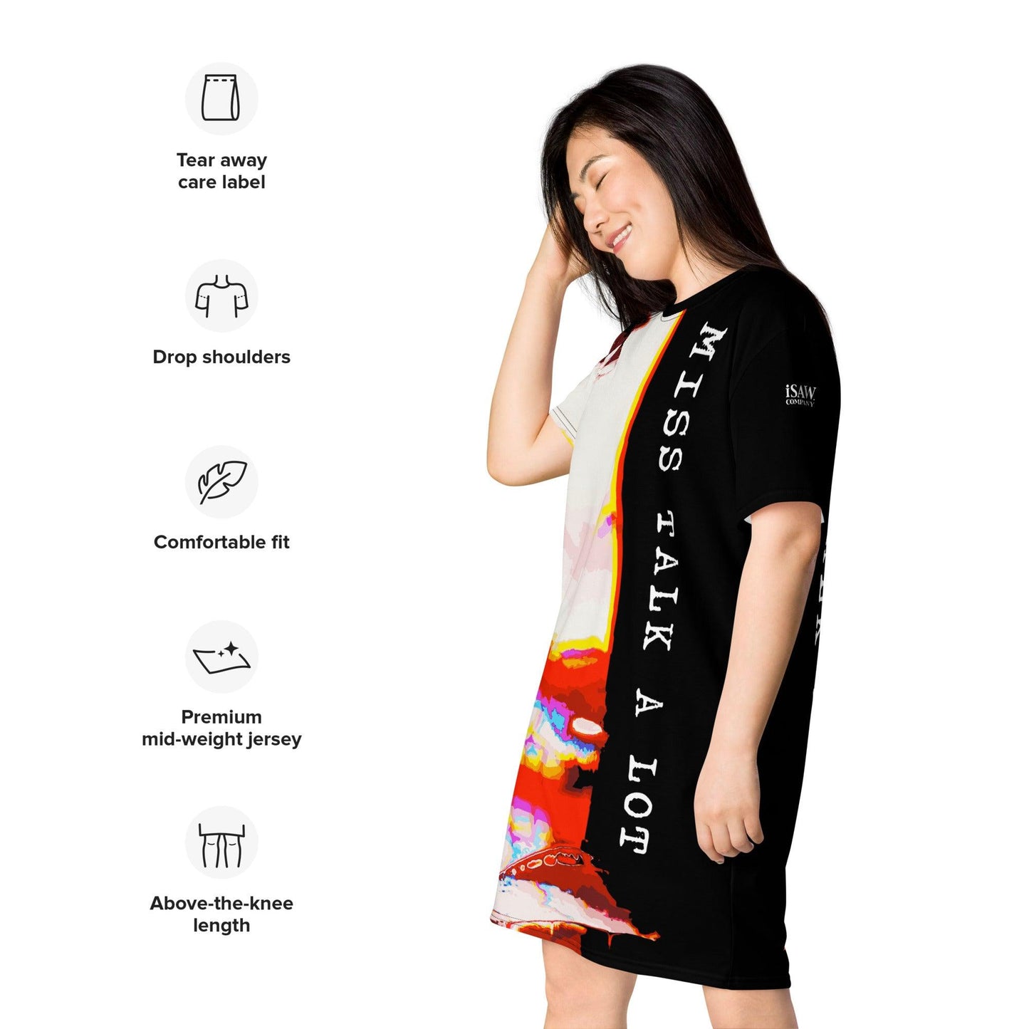 Miss Talk A Lot - Womens T-Shirt Dress