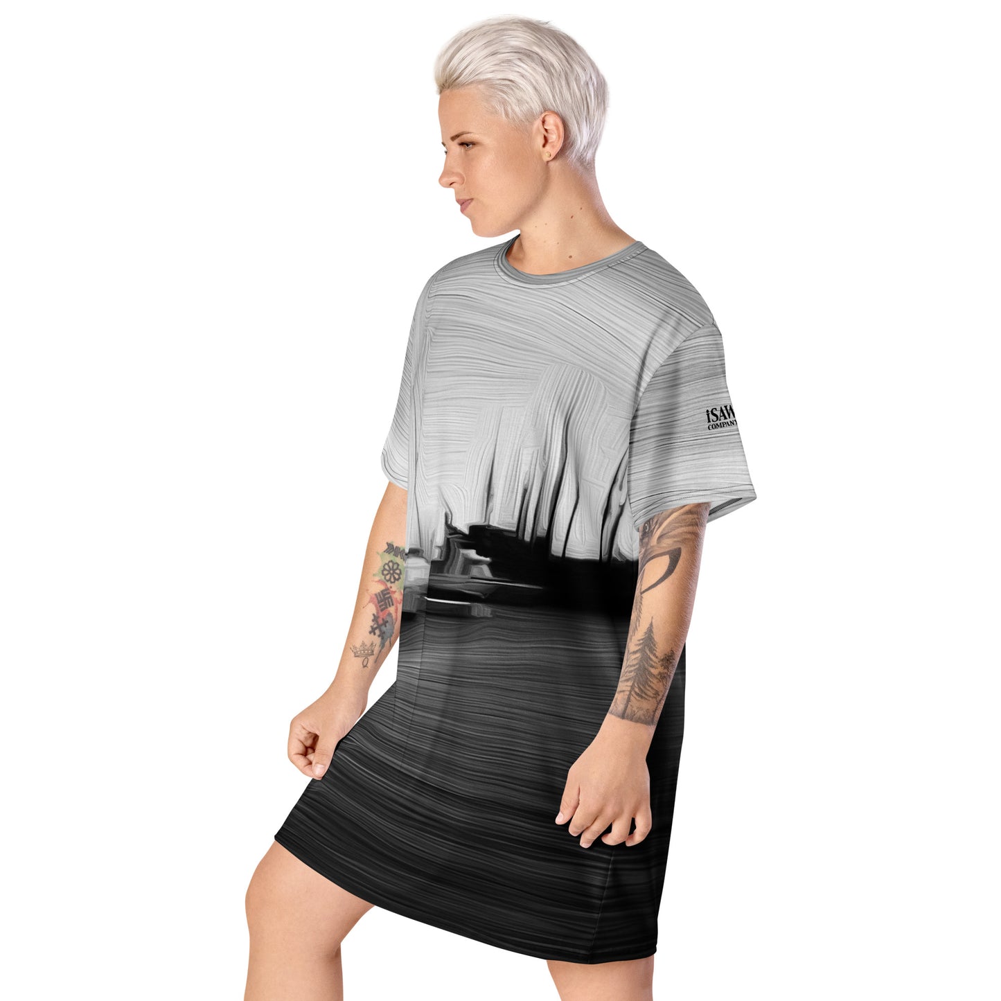 The Sleeping Yachts (at Night) - Womens T-Shirt Dress