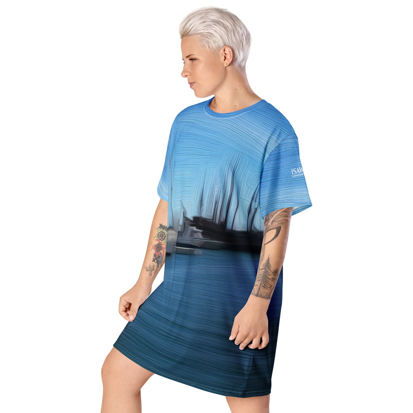 The Sleeping Yachts (at Morning) - Womens T-Shirt Dress