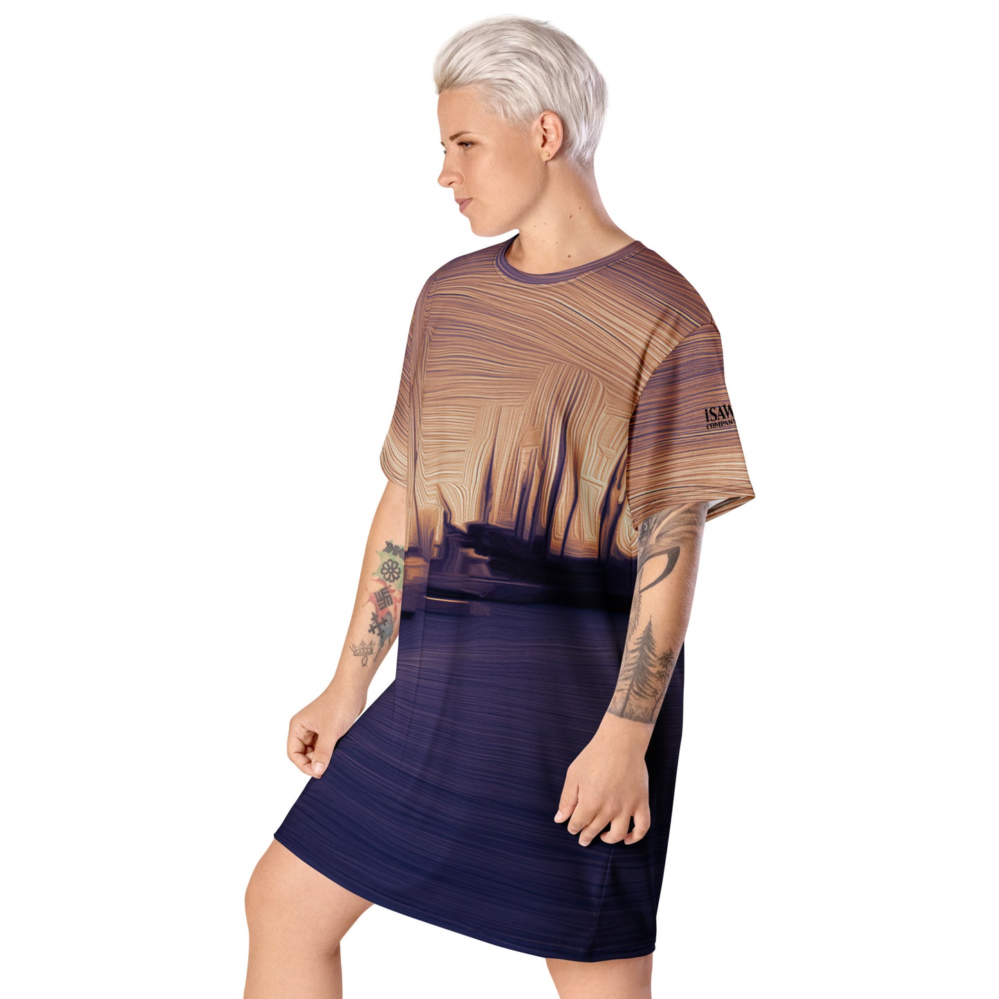 The Sleeping Yachts (at Sunset) - Womens T-Shirt Dress