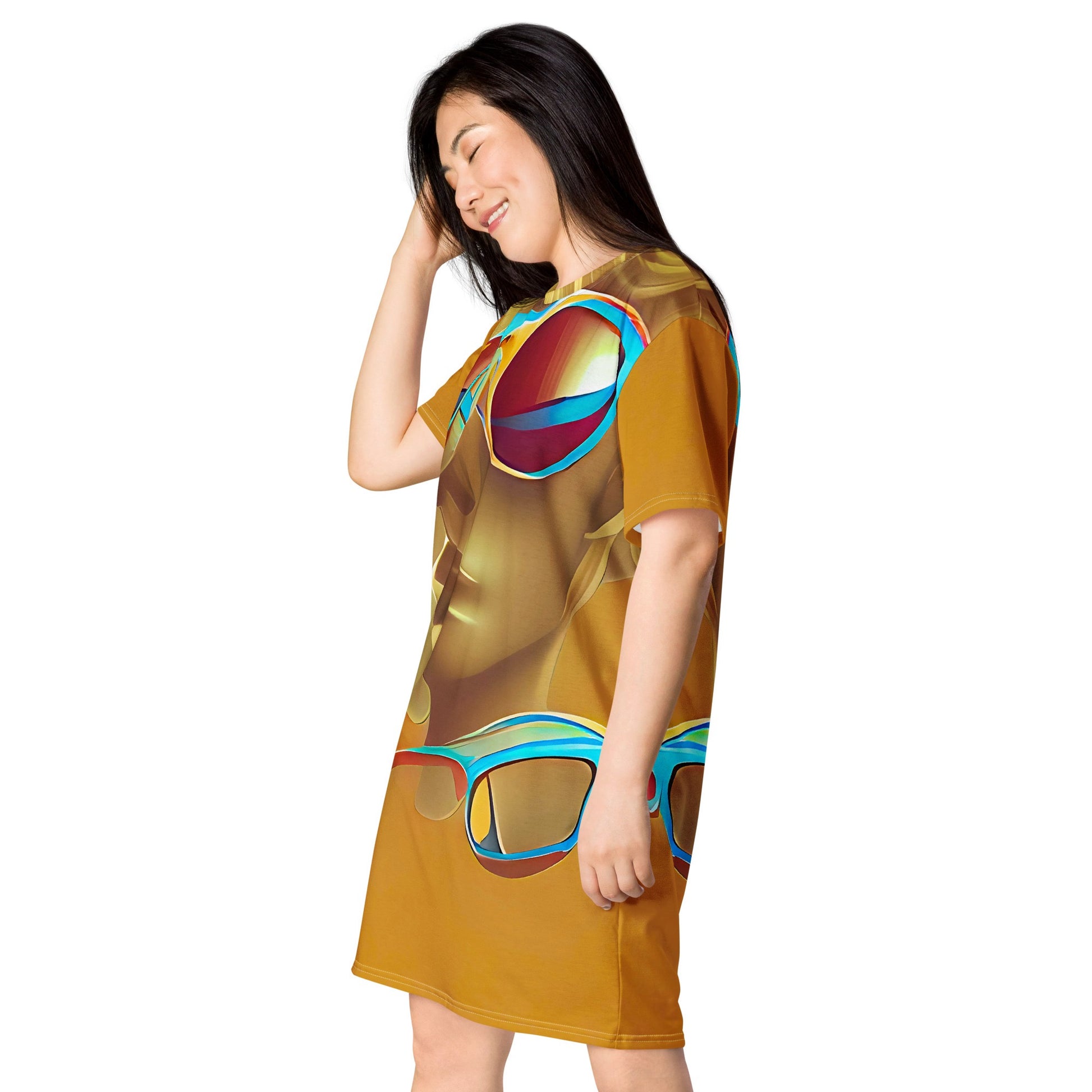 Retro Cool Orange - Womens T-Shirt Dress - iSAW Company
