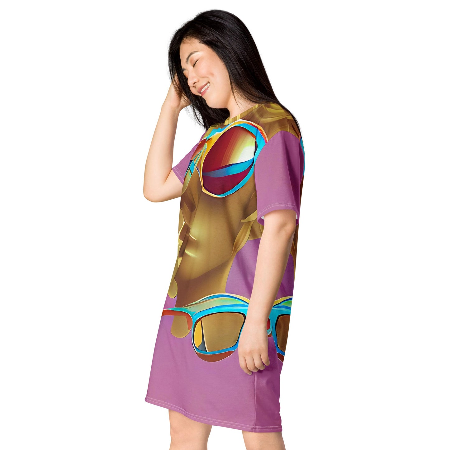 Retro Cool Pink - Womens T-Shirt Dress - iSAW Company