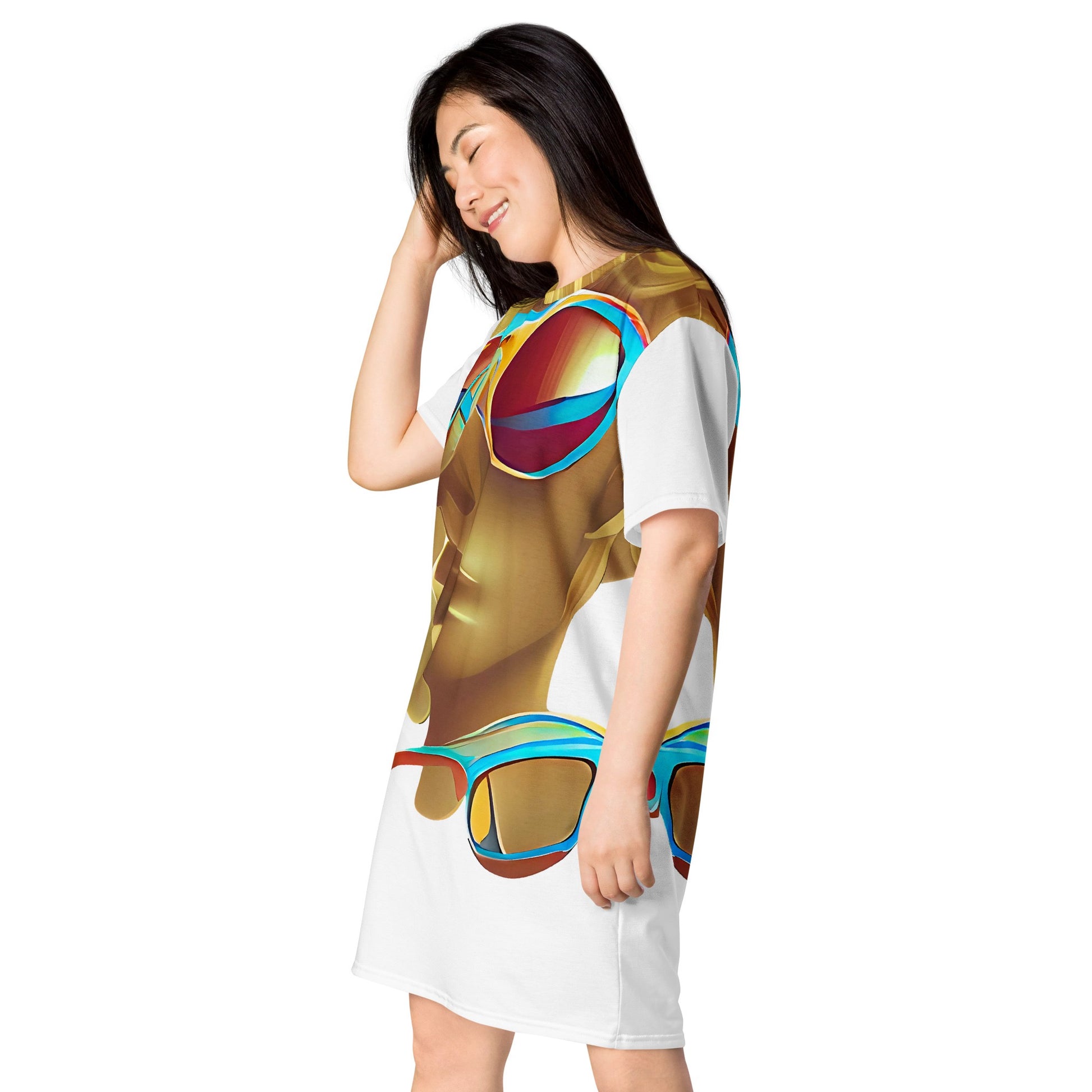 Retro Cool White - Womens T-Shirt Dress - iSAW Company