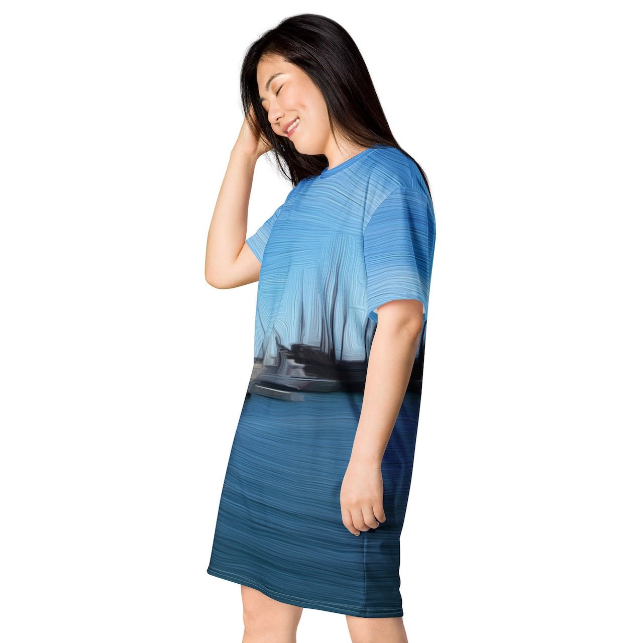The Sleeping Yachts (at Morning) - Womens T-Shirt Dress - iSAW Company