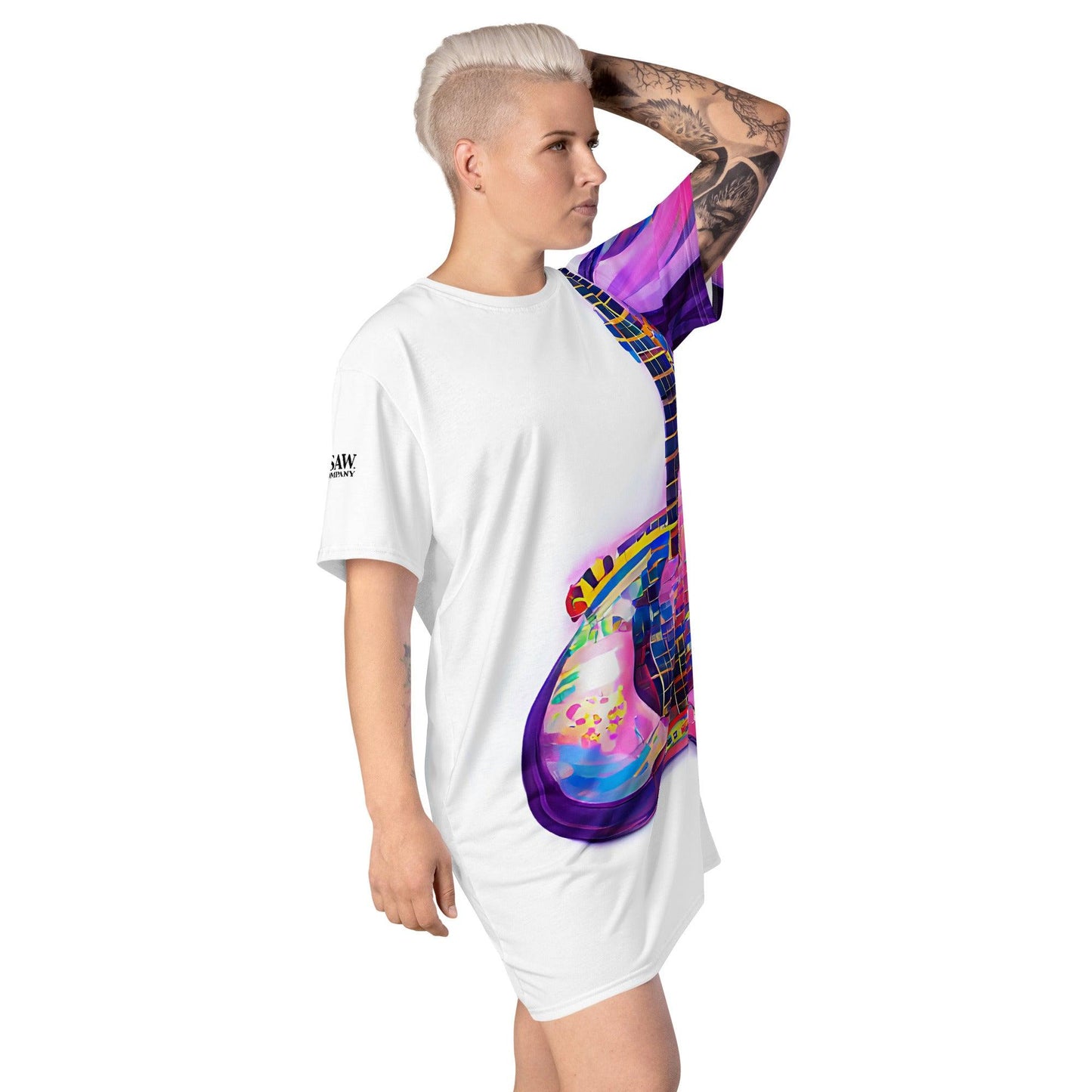 Hippie Guitar - Womens T-Shirt Dress - iSAW Company