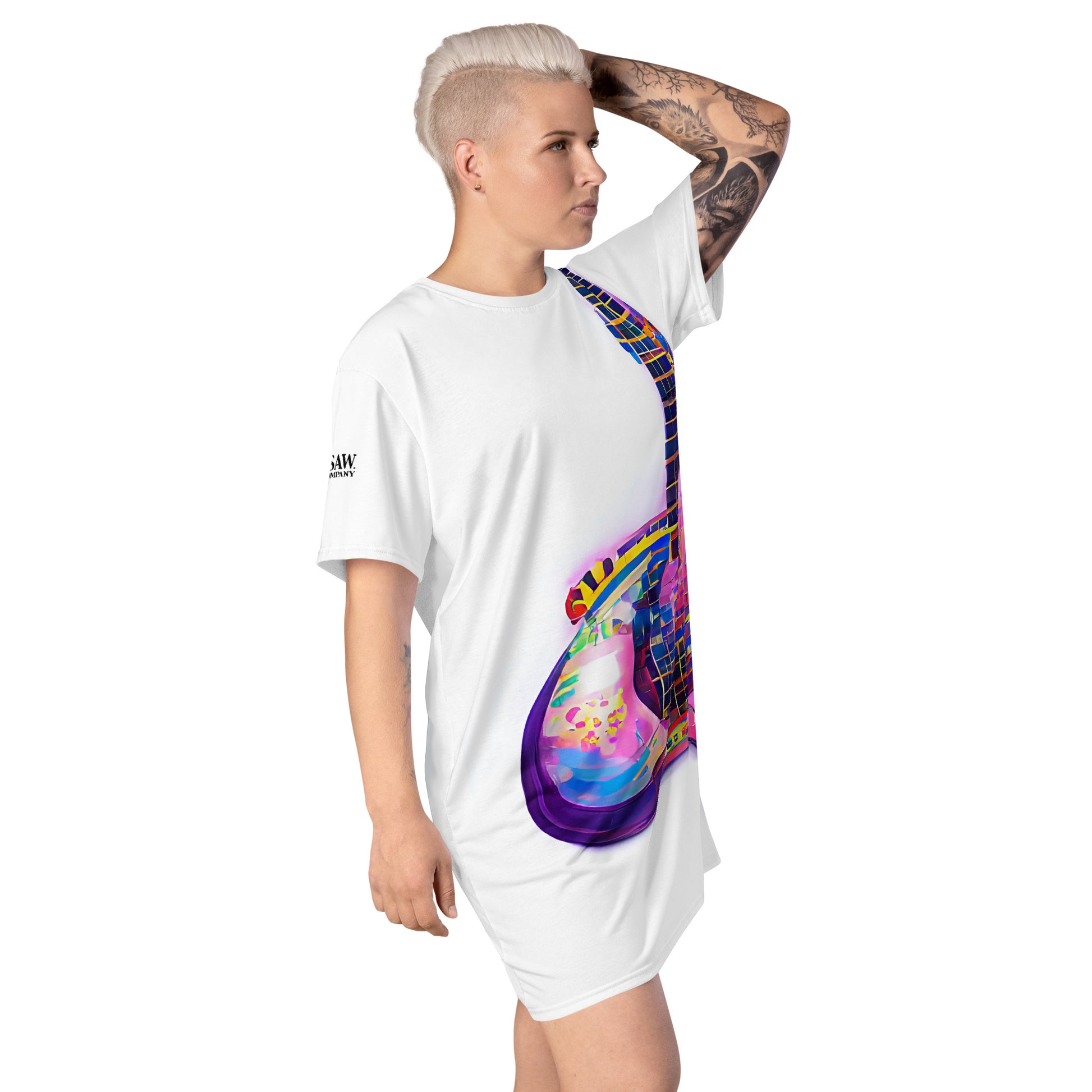 Hippie Guitar - Womens T-Shirt Dress - iSAW Company