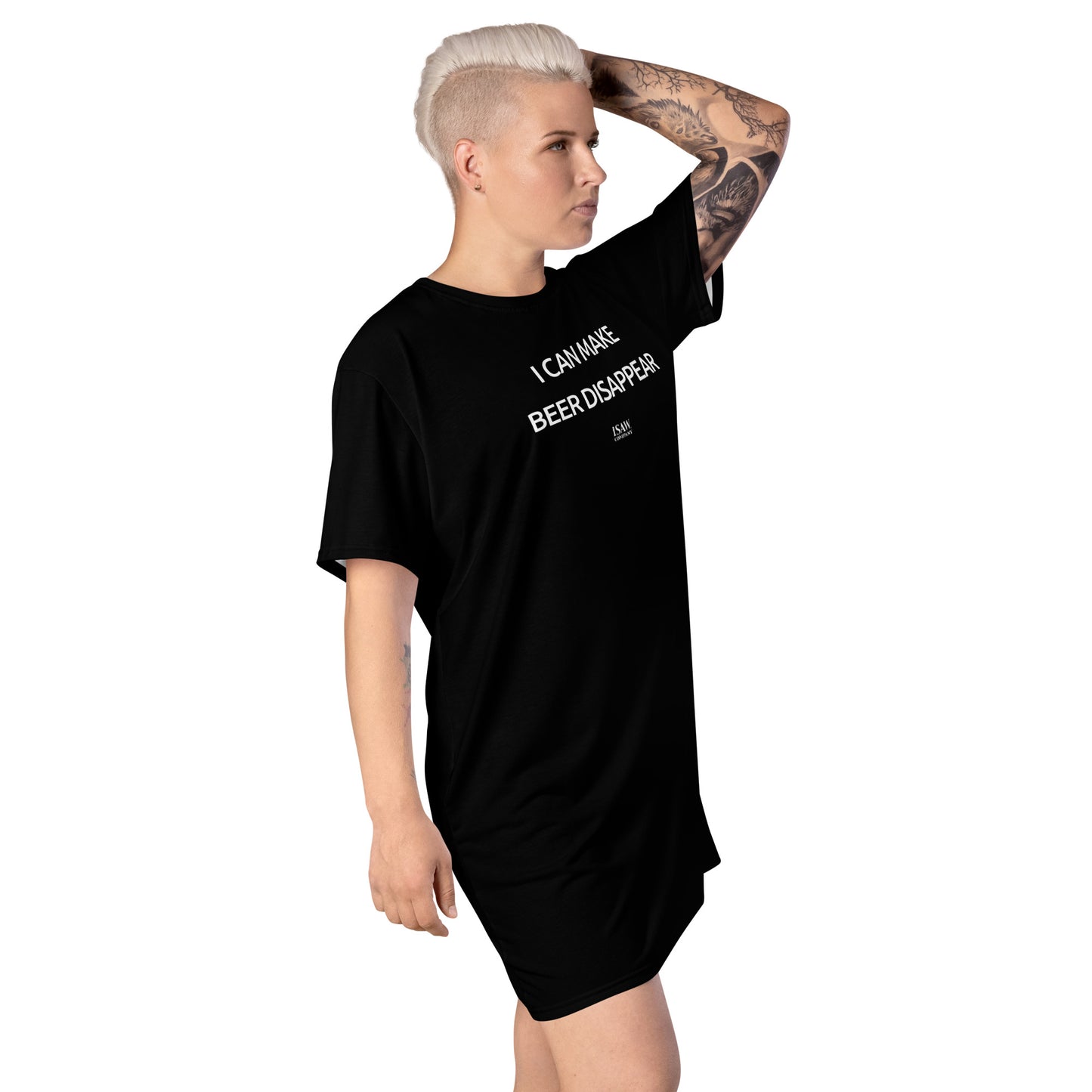 I Can Make Beer Disappear - Womens Black T-Shirt Dress - iSAW Company