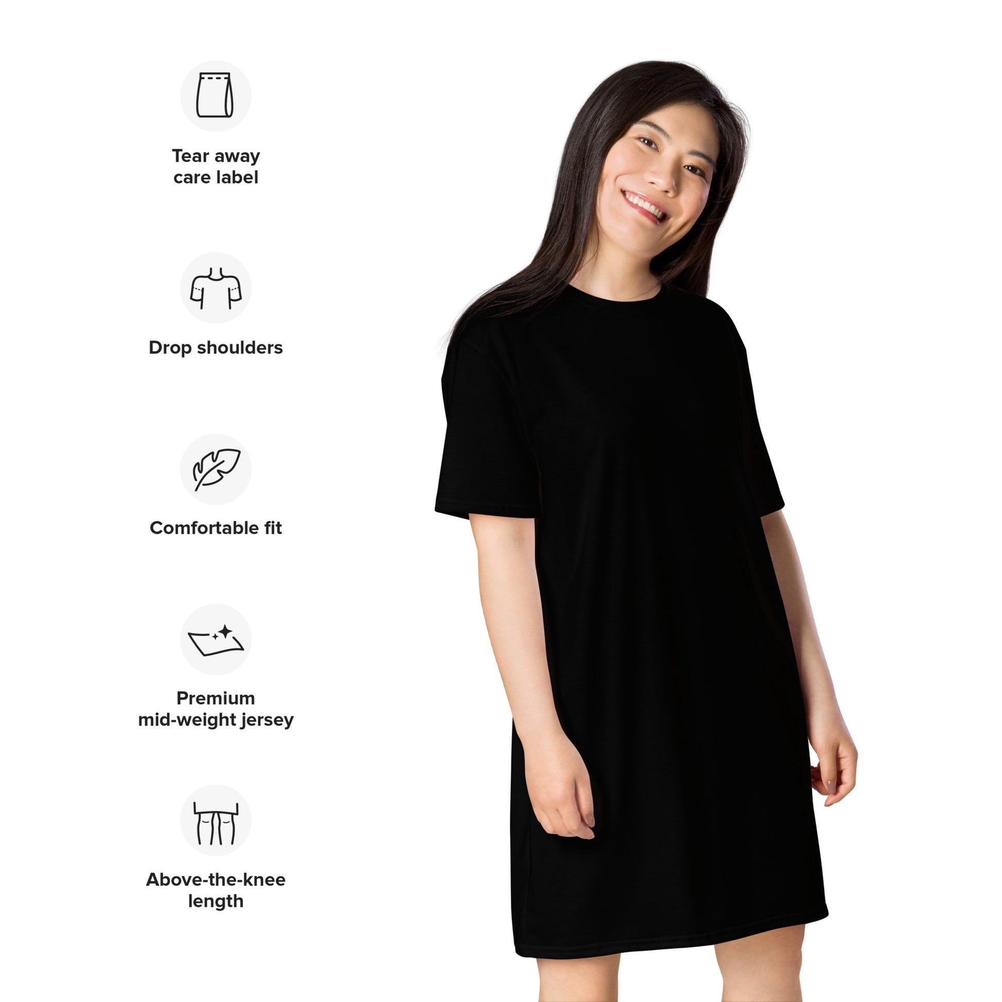 iSAW Womens Black T-Shirt Dress - iSAW Company