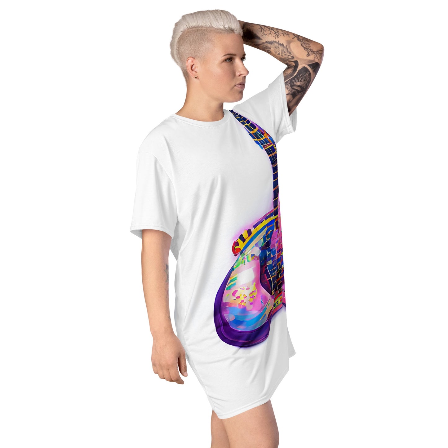 Hippie Guitar - Womens T-Shirt Dress - iSAW Company