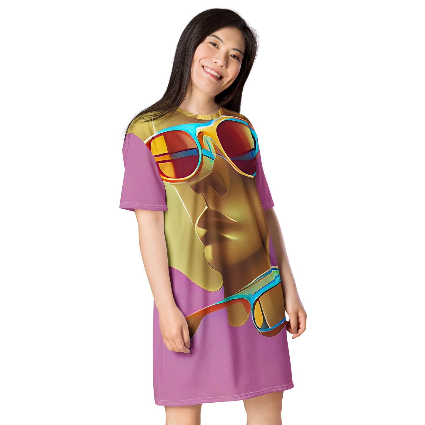 Retro Cool Pink - Womens T-Shirt Dress - iSAW Company
