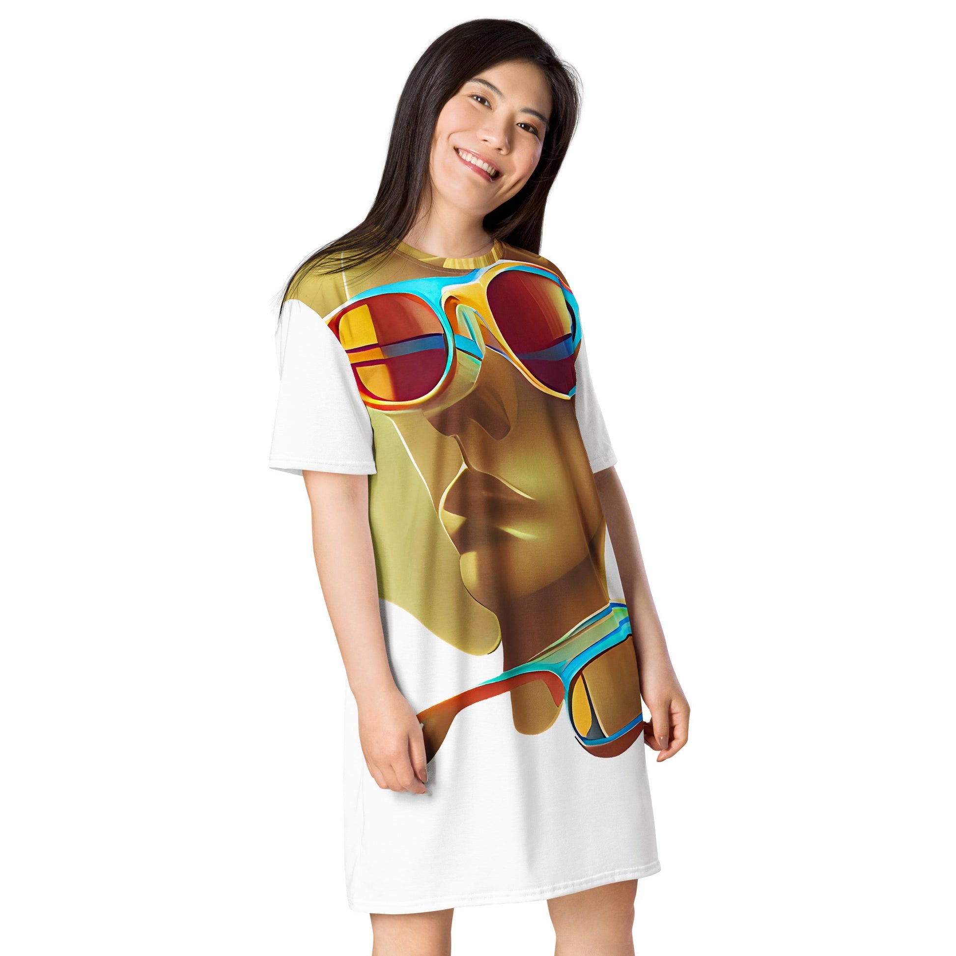 Retro Cool White - Womens T-Shirt Dress - iSAW Company