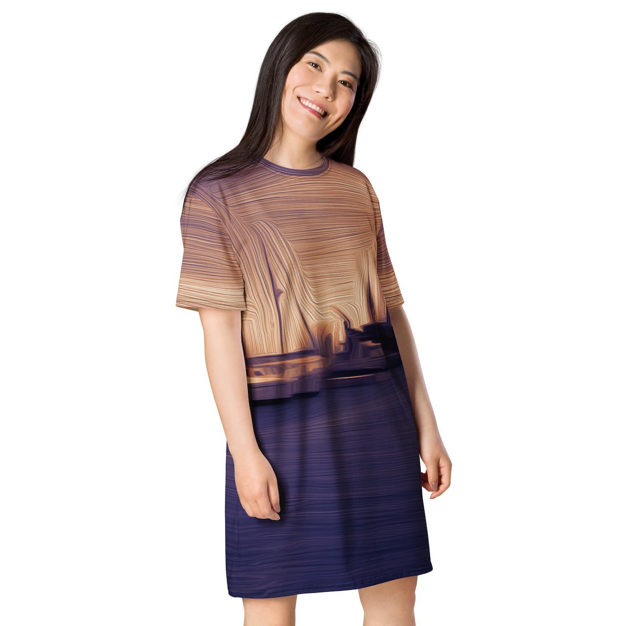 The Sleeping Yachts (at Sunset) - Womens T-Shirt Dress - iSAW Company