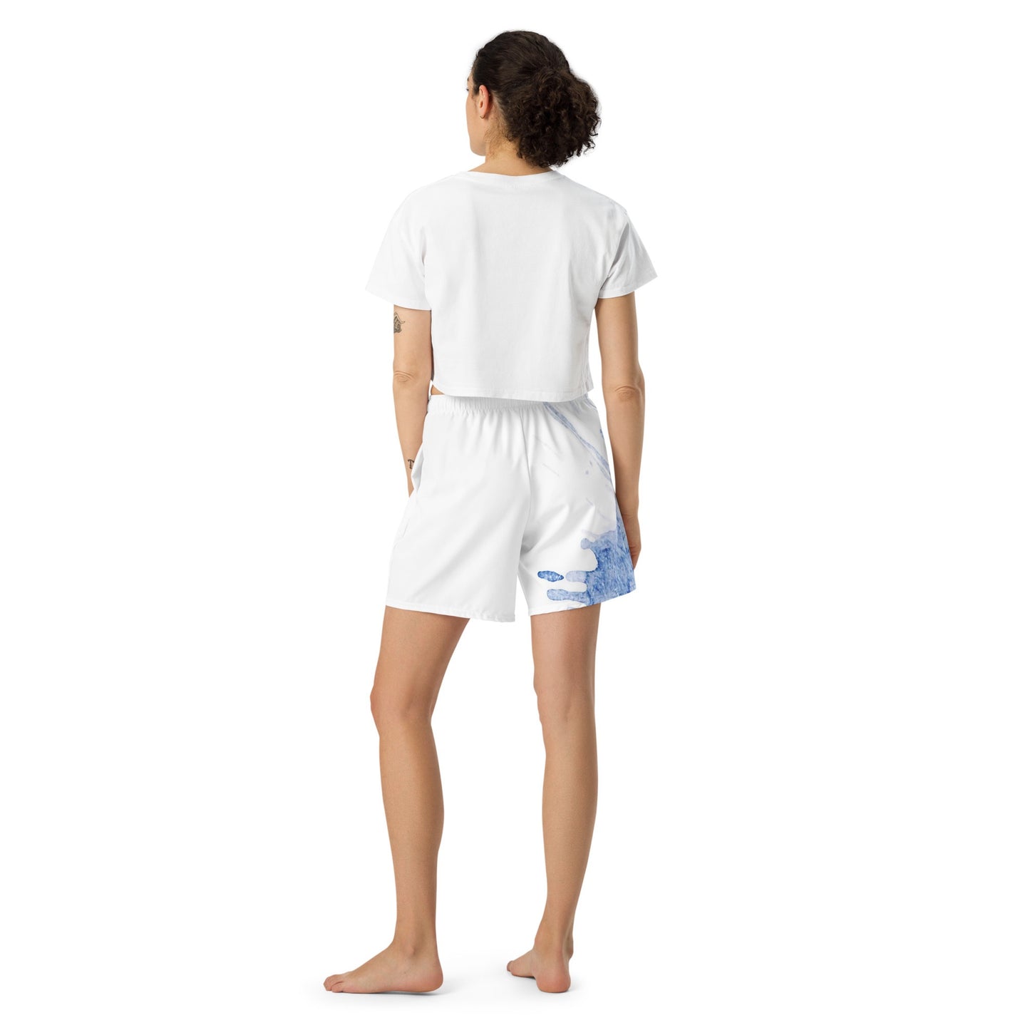 Watercolour Blue Splash - Unisex Athletic Shorts - iSAW Company